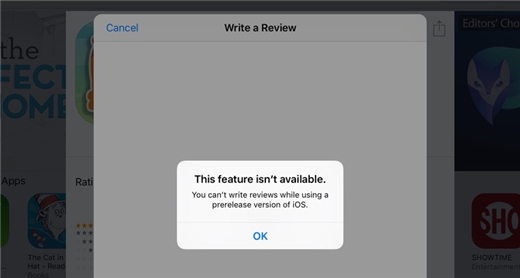 苹果新规：不允许用户在公测版App Store中评论