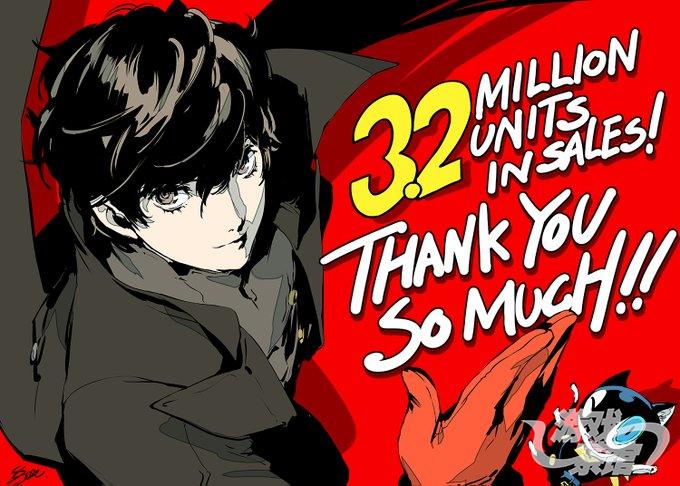 《女神异闻录5》全球累计销量已经突破了320万份，《女神异闻录5R》在日本的销量已经突破里了40万，《女神异闻录》系列累计销量已经突破1110万.jpg